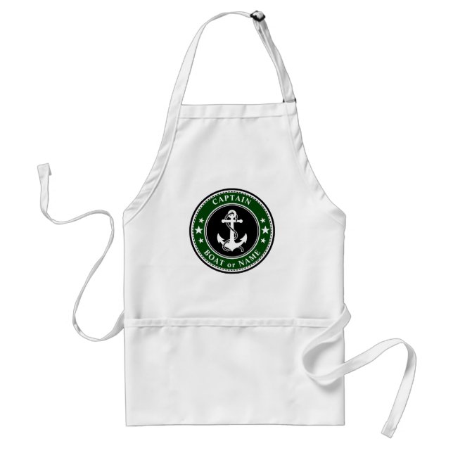 Custom Anchor & Rope Captain Boat or Name Forest Standard Apron (Front)