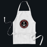Custom Anchor & Rope Captain Boat or Name Red Standard Apron<br><div class="desc">A Custom Naval Anchor and Rope Design with Personalized Captain or other Title and Your Boat Name or other custom text in Navy Red on an Adult BBQ Chef Apron. Makes a great gift and conversation piece for any occasion.</div>