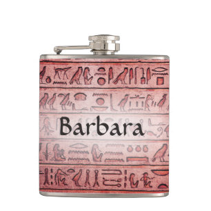 Custom Ancient Egyptian Hieroglyphs Red Flask