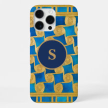 Custom Ancient Egyptian Monogram Blue Gold
