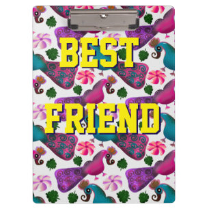 Custom and personalised bird pattern clipboard