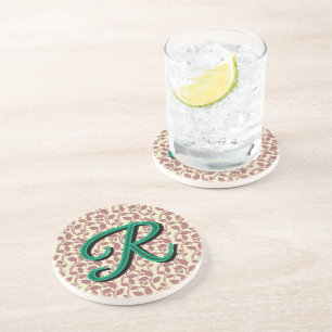 Custom and personalised botanical pattern  coaster