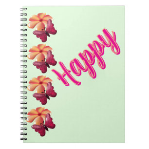 Custom and personalised Butterfly and Flower Notebook