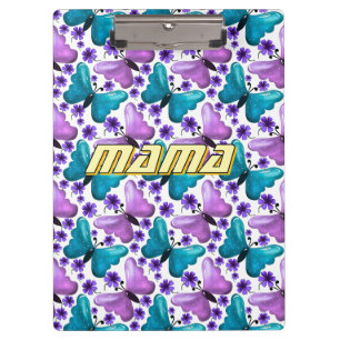 Custom and personalised butterfly floral clipboard