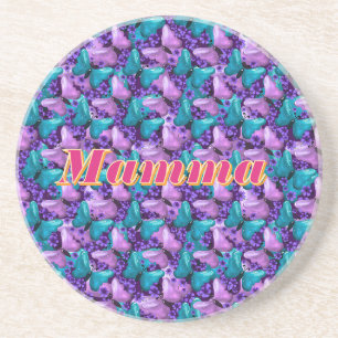 Custom and personalised butterfly floral gift coaster