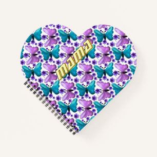 Custom and personalised butterfly floral notebook