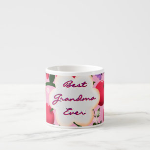 Custom and personalised cherry butterfly gift espresso cup