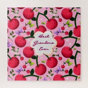 Custom and personalised cherry butterfly gift  jigsaw puzzle