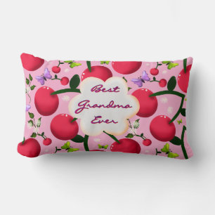Custom and personalised cherry butterfly gift  lumbar cushion
