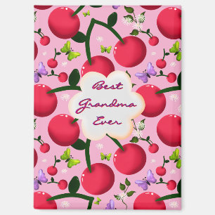 Custom and personalised cherry butterfly gift magnet