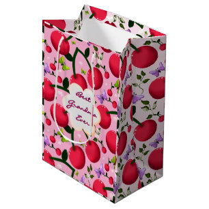 Custom and personalised cherry butterfly gift medium gift bag