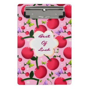 Custom and personalised cherry butterfly gift mini clipboard