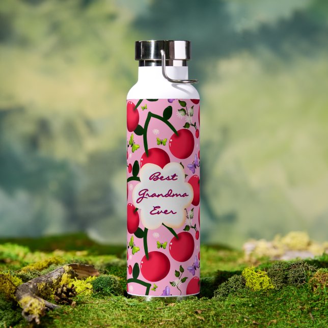 Custom and personalised cherry butterfly gift  water bottle (Outdoor (Rotated))