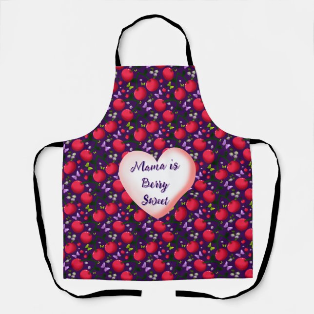 Custom and personalised Cute Cherry Butterfly  Apron (Front)