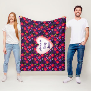 Custom and personalised Cute Cherry Butterfly  Fleece Blanket