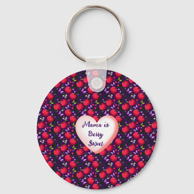 Custom and personalised Cute Cherry Butterfly  Key Ring (Front)