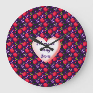 Custom and personalised Cute Cherry Butterfly Large Clock