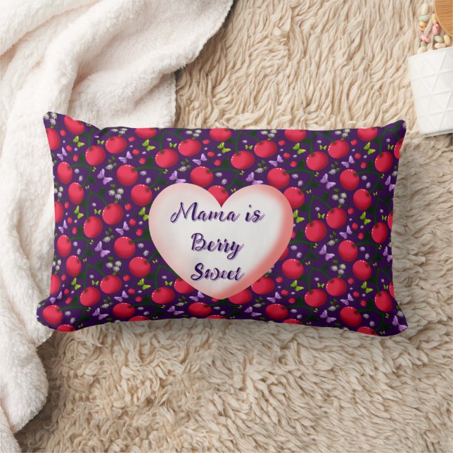 Custom and personalised Cute Cherry Butterfly  Lumbar Cushion (Blanket)