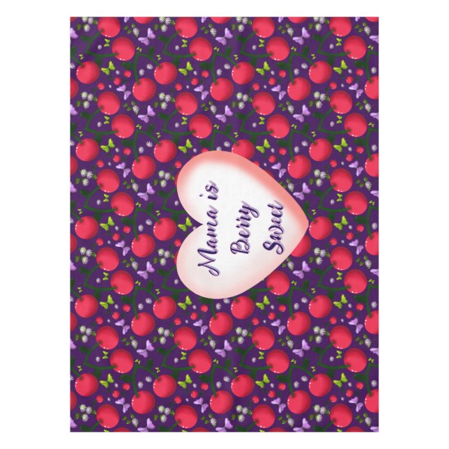 Custom and personalised Cute Cherry Butterfly  Tablecloth (Front)