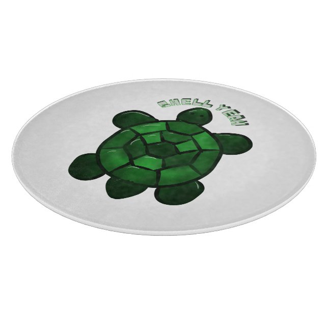 Custom and personalised Cute Turtle  Cutting Board (Corner)