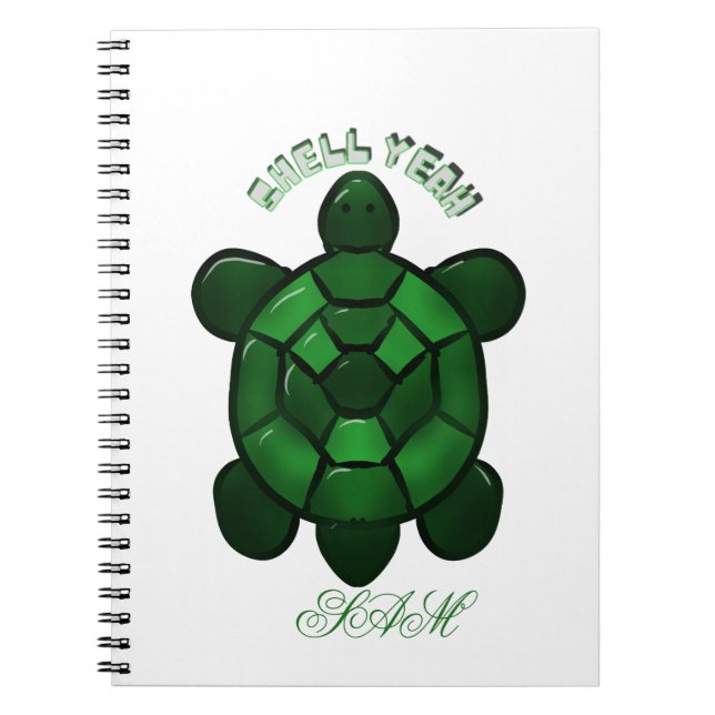 Custom and personalised Cute Turtle  Notebook (Front)