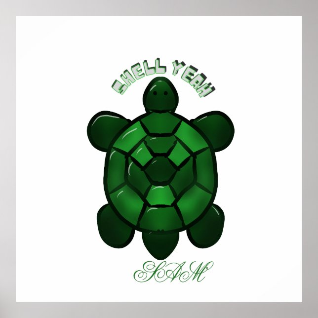 Custom and personalised Cute Turtle  Poster (Front)