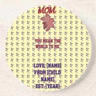 Custom and personalised family quote gift coaster