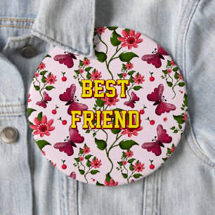 Custom and personalised floral Butterfly pattern  6 Cm Round Badge
