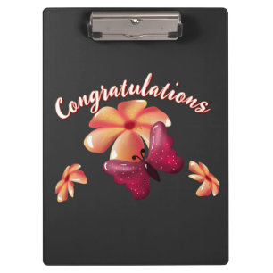 Custom and personalised floral Butterfly Pattern Clipboard
