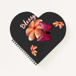 Custom and personalised floral Butterfly Pattern Notebook