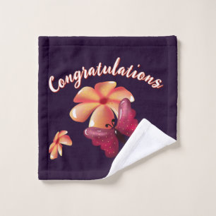 Custom and personalised floral Butterfly Pattern Wash Cloth