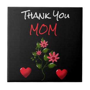 Custom and personalised floral gift ceramic tile
