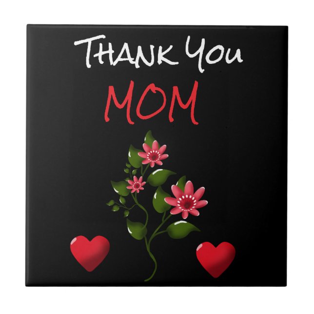 Custom and personalised floral gift  ceramic tile (Front)