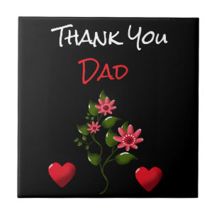 Custom and personalised floral gift ceramic tile