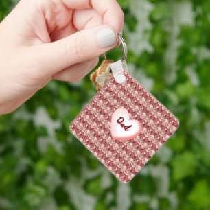 Custom and personalised floral gift for Father  Key Ring