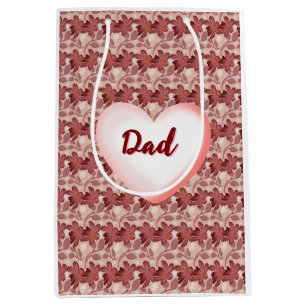 Custom and personalised floral gift for Father Medium Gift Bag