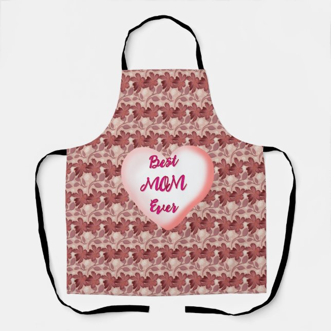 Custom and personalised floral gift for Mum Apron (Front)