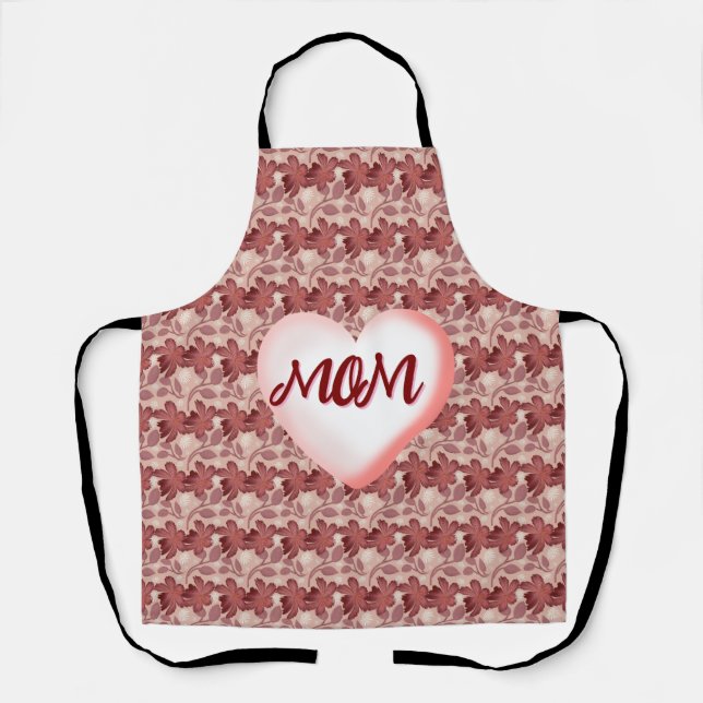 Custom and personalised floral gift for Mum Apron (Front)