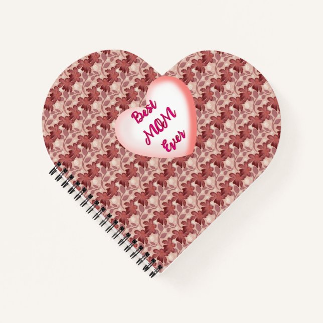 Custom and personalised floral gift for Mum Apron Notebook (Front)