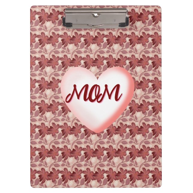 Custom and personalised floral gift for Mum Clipboard (Front)