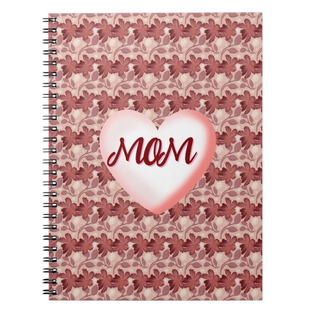Custom and personalised floral gift for Mum Notebook (Front)