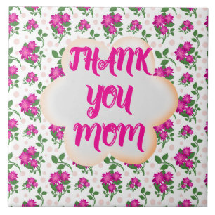 Custom and personalised floral pattern ceramic tile