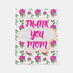 Custom and personalised floral pattern fleece blanket