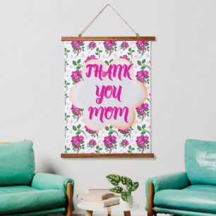 Custom and personalised floral pattern hanging tapestry
