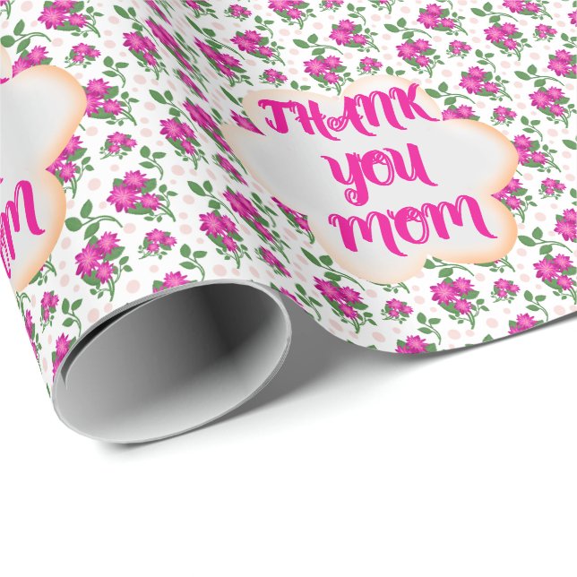 Custom and personalised floral pattern  wrapping paper (Roll Corner)