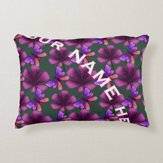 Custom and personalised floral Spiral Notebook Decorative Cushion (Front)