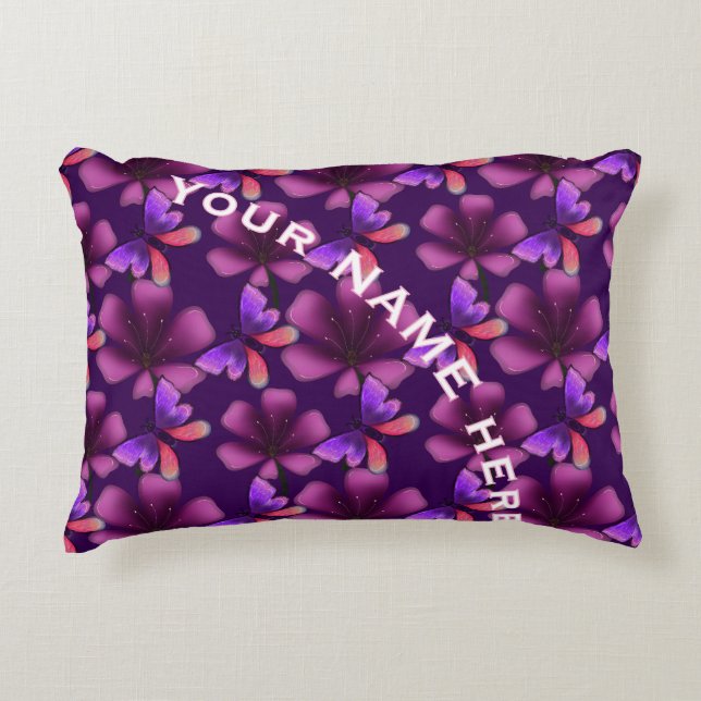 Custom and personalised floral Spiral Notebook Decorative Cushion (Front)