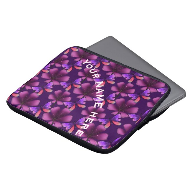 Custom and personalised floral Spiral Notebook Laptop Sleeve (Front Top)