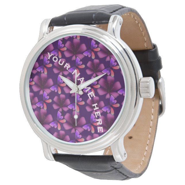Custom and personalised floral Spiral Notebook Watch (Angled)