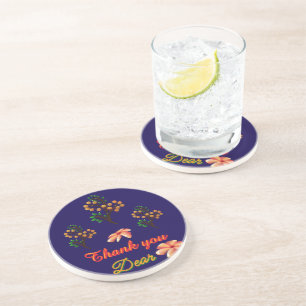 Custom And personalised gift Botanical Pattern Coaster